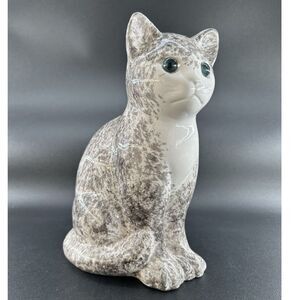 VTG, ELPA, Alcobaca, PT, Gray & White Speckled, Green Eyes, 8.5"H x 6"L x 4.5"W